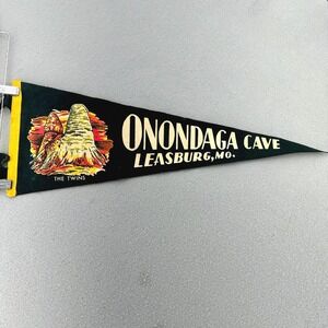 Vintage Onondaga Cave Leasburg MO Souvenir Felt Pennant Travel Memorabilia RARE
